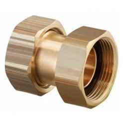 OVENTROP RACCORD DOUBLE EN BRONZE, JOINT PLAT (38mm) FF 1 1/4 X1 1/4