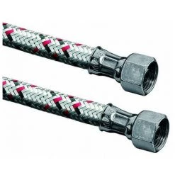 OVENTROP FLEXIBLE CAOUTCHOUC, 3/8 ECROU,1000mm,BAO,GAINE ACIER ZINGUE