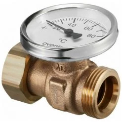 OVENTROP RACCORD LAITON DN25avec THERMOM., 1 1/4ECROUx1 1/4M