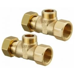 OVENTROP JEU DE 2 PCES DE RACCORD.- REGUDIS WHTE - POUR CIRCUIT DE CHAUFFAGE